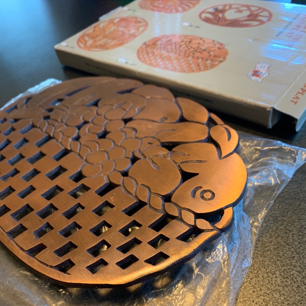 New OLD DUTCH Copper Brass Basket Trivet VTG - Picture 3 of 7